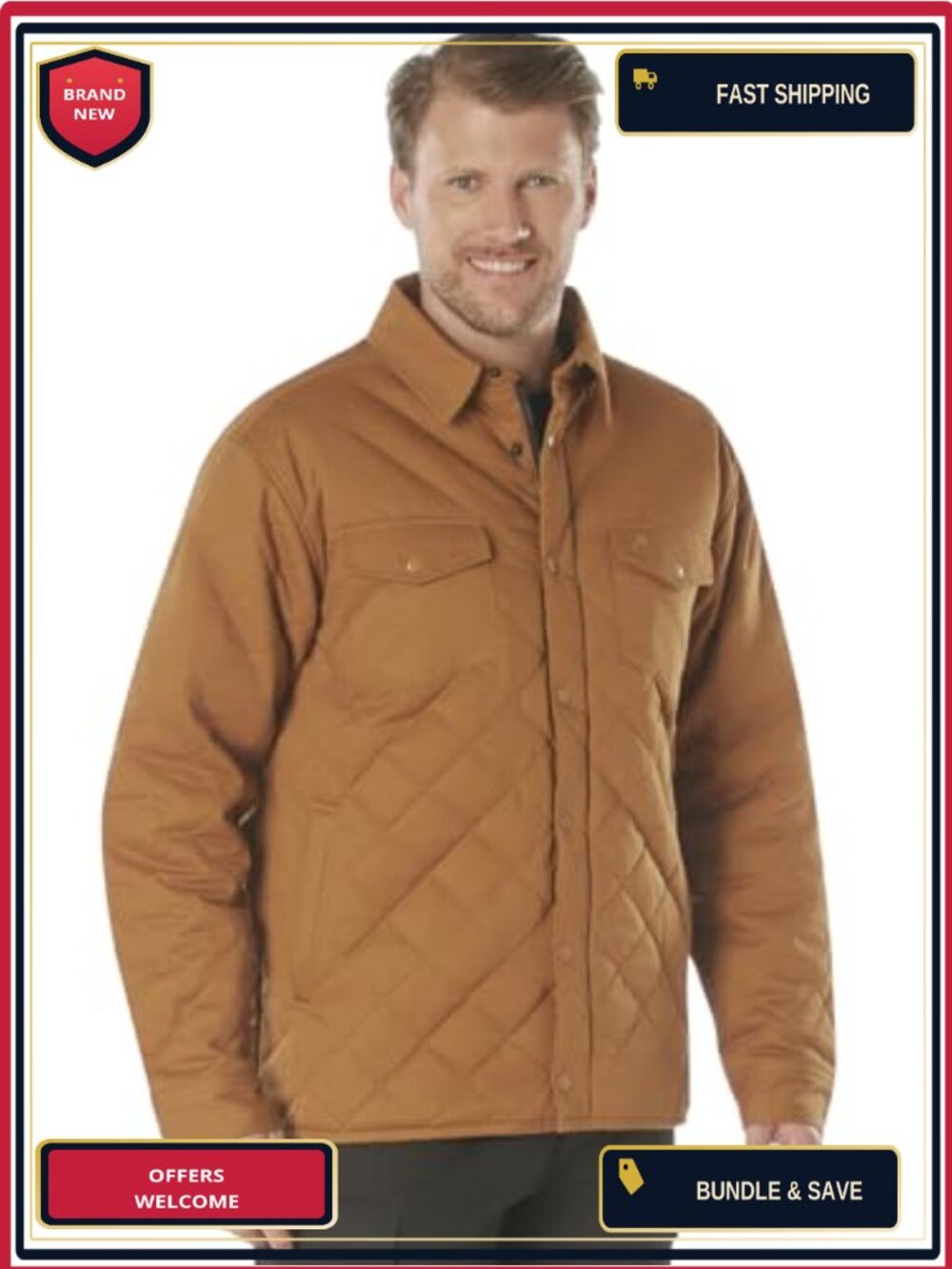 Rothco Diamond Quilted Cotton Jacket Flannel Lined